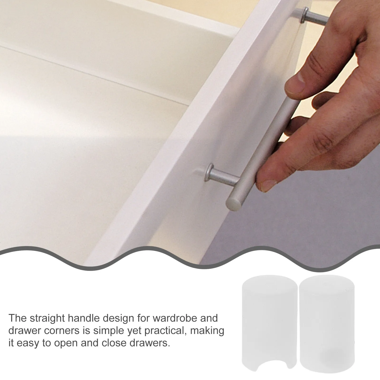 6pcs Silicone Drawer & Door Handle Covers for Baby Proofing – Round/Straight Design, Non-Slip Safety Bumpers