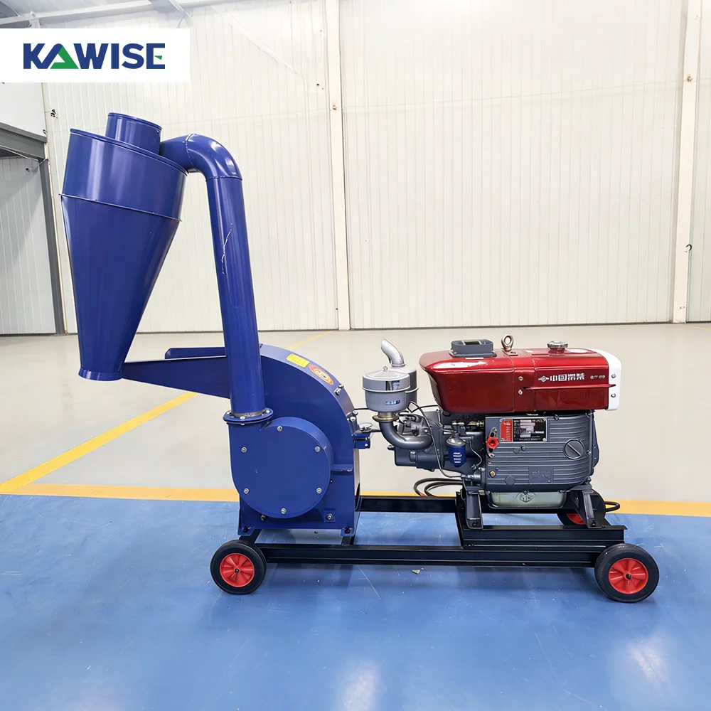 AIROW Electric and Diesel Hammer Mill With Optional Double Inlet for Wet Grass and Grain Crushing
