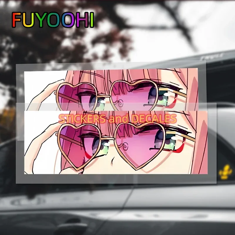 FUYOOHI Anime Peeker ZERO TWO Car Stickers Sunscreen Waterproof Skateboard Rearview Mirror Vinyl Decal for SUV JDM RV