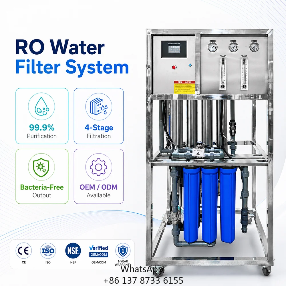 Industrial Reverse Osmosis System With 304 Stainless Steel, 1000LPH RO Filter For Water Station
