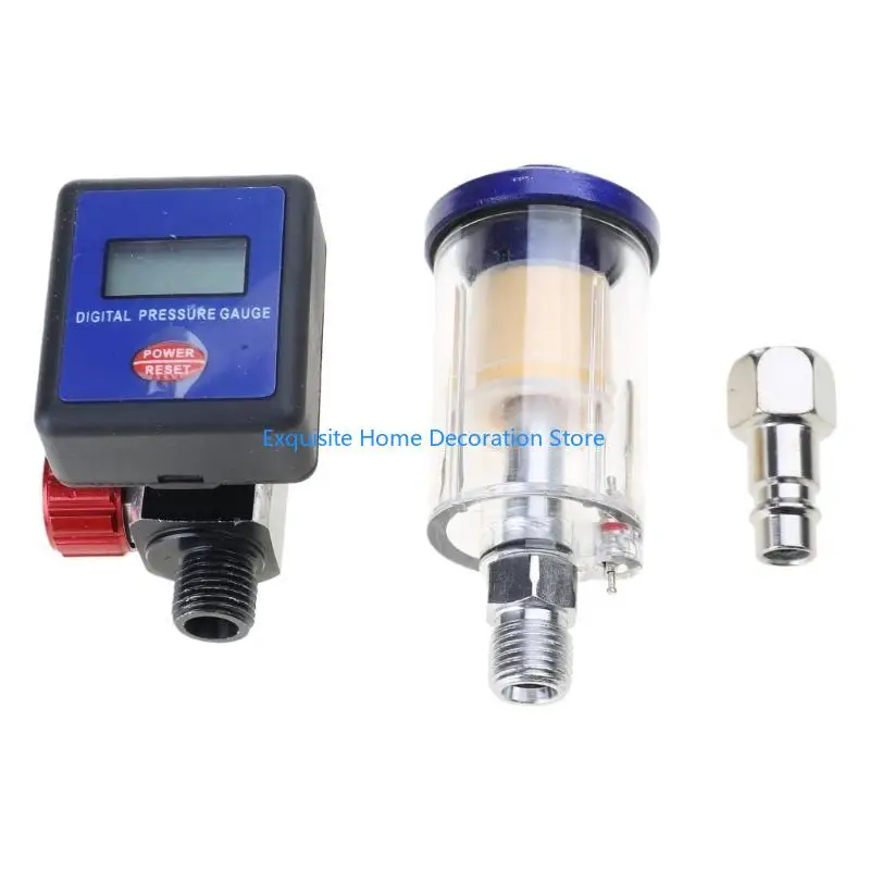 

L5BF Digital Airflows Regulator And Water Trap Filter For Paint Sprayers 1/4in Thread