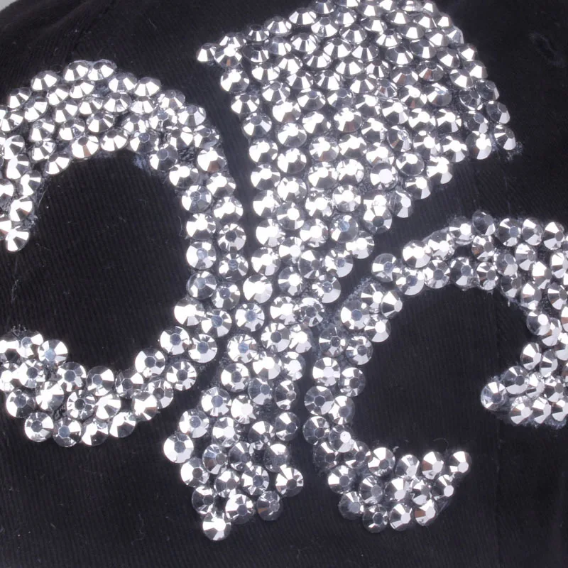 W521 Customize Wholesale Artificial stones bling bling Anchor Design Cotton Denim Baseball Caps