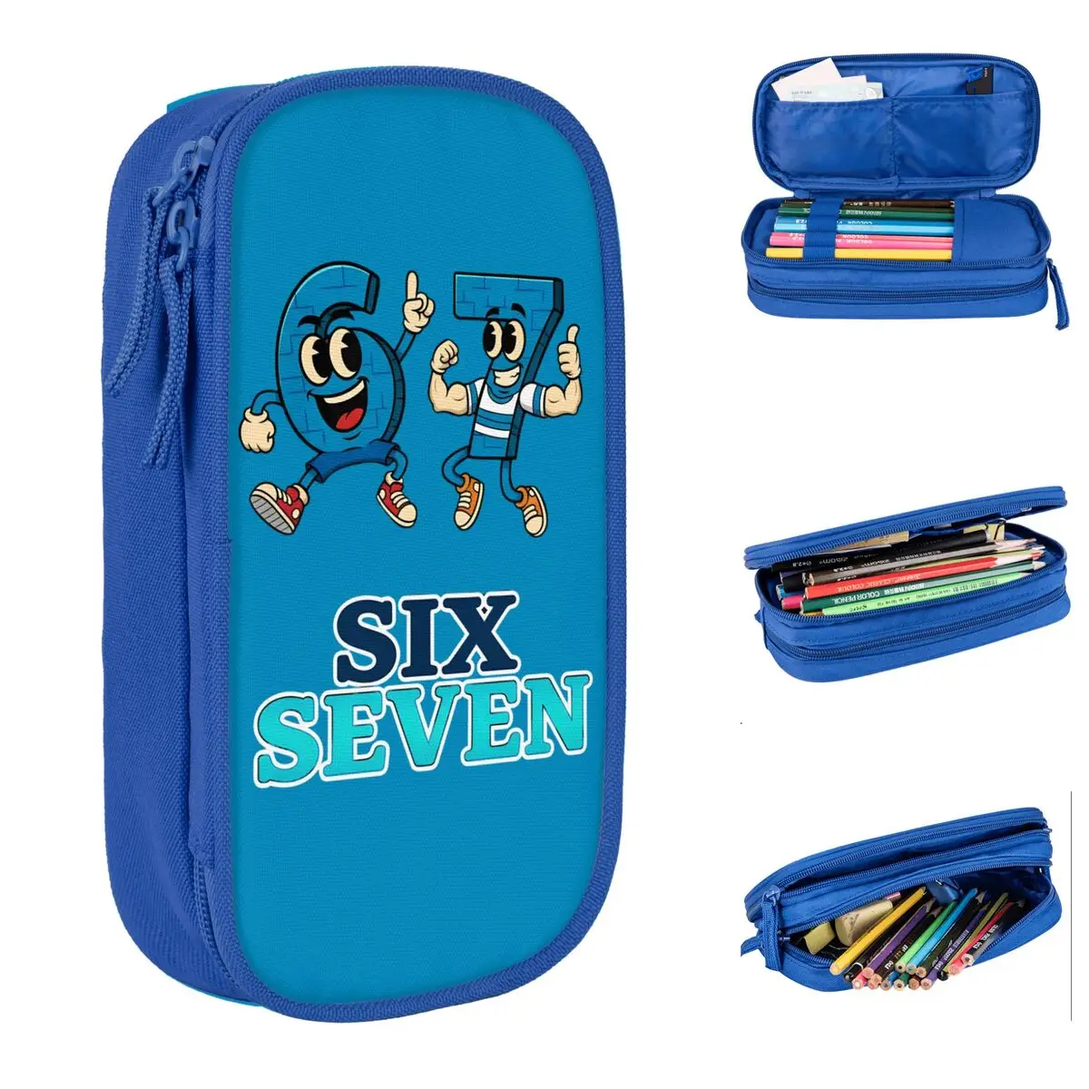 Bruh Steal A Brainrot 67 Six Seven Funny Brainrot Meme Pencil Case Pencil Box Pen Holder Kids Large Storage Bag Gift Stationery