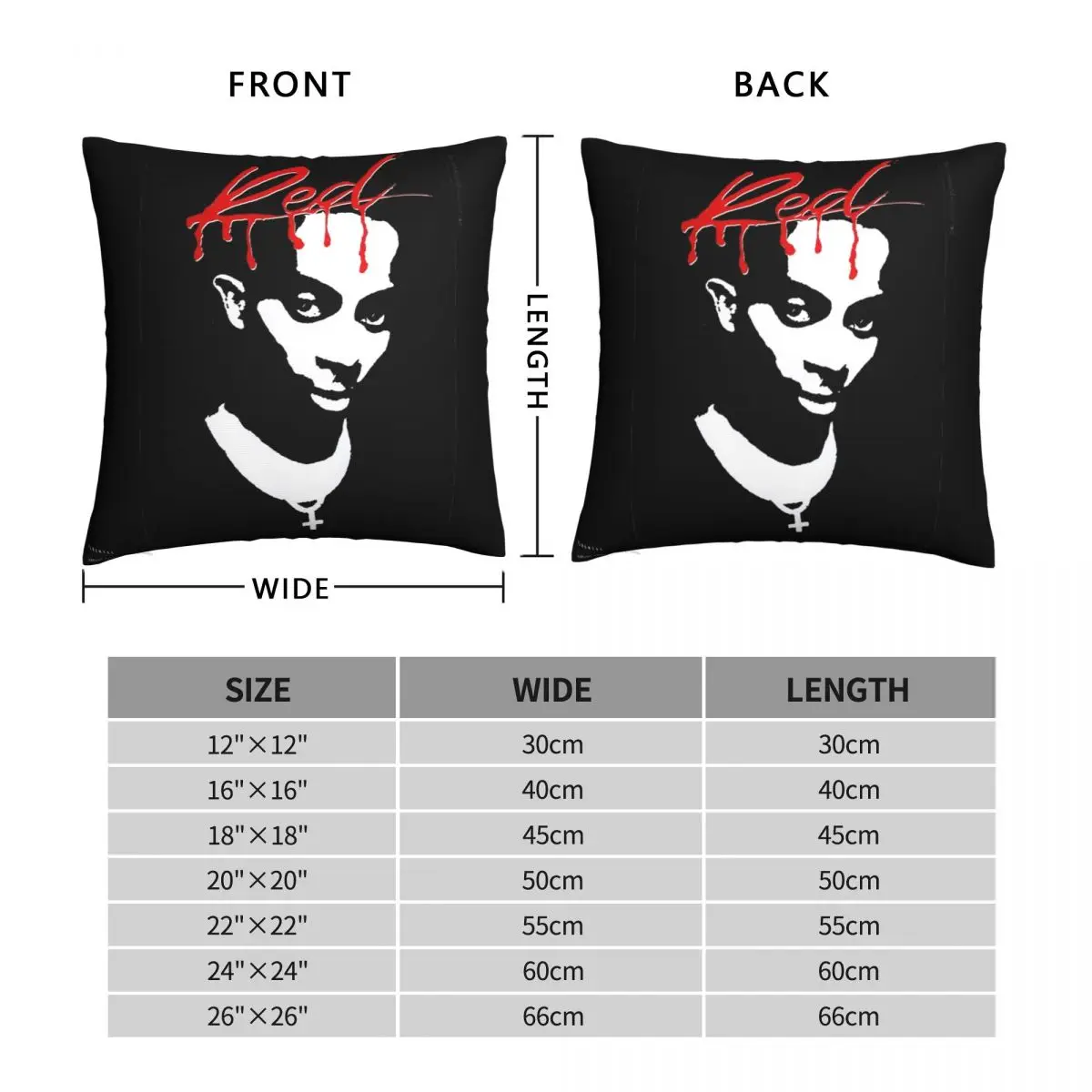 Playboi Carti Whole Lotta Red Square Pillowcase Polyester Linen Velvet Creative Zip Decor Home Cushion Cover