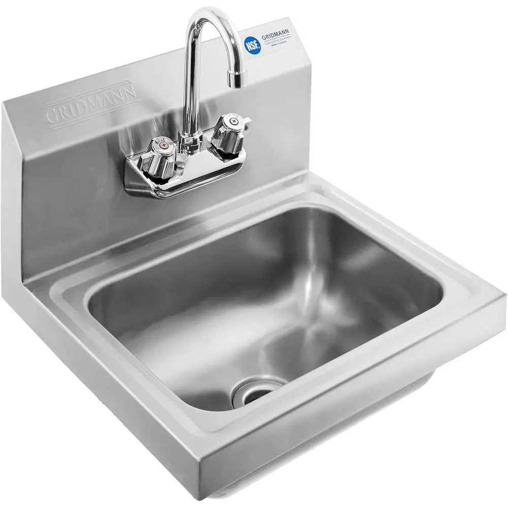 

Раковина NSF из нержавеющей стали, настенное крепление, раковина для мытья рук с краном