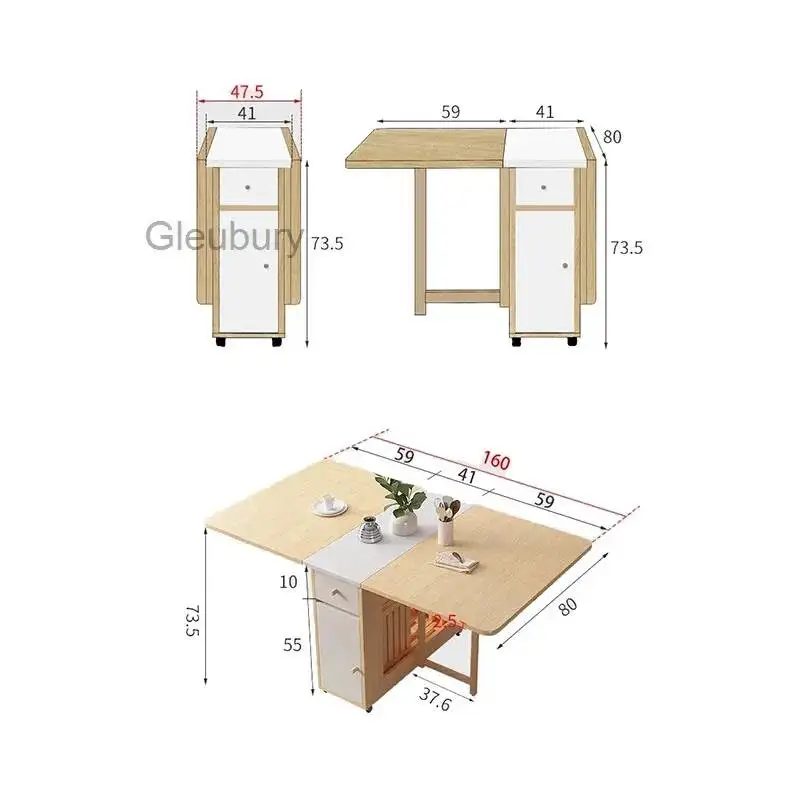 Table Mid With Century Nordic Dining Chairs Design Foldable Unique Dining Table Modern Multifunctional   Furniture