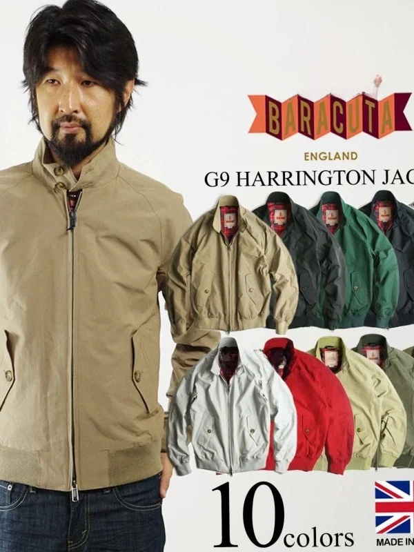 Chaqueta Harrington Clásica G9, Corte Están, Manga Larga, Cierre de Cremallera, Mezcla de Nailon y Aodón, Chaqueta para ...