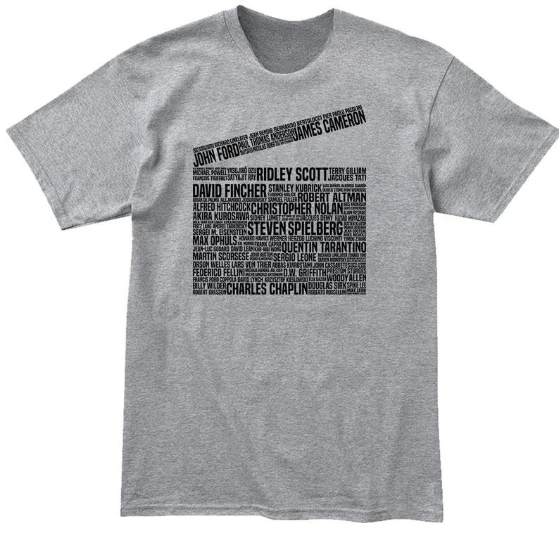 Legendary Film Director Tribute T-Shirt Clapperboard Design Gift for Movie Lovers Filmmakers and Film Critics