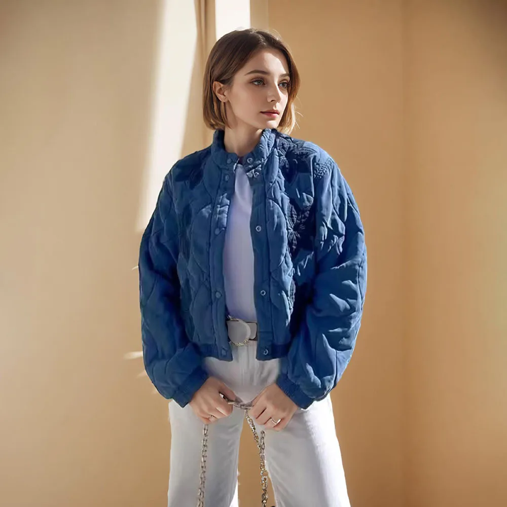 

Casual Long Sleeve Loose Jackets For Woman 2025 Autumn Winter Down Coats Outerwears Elegant