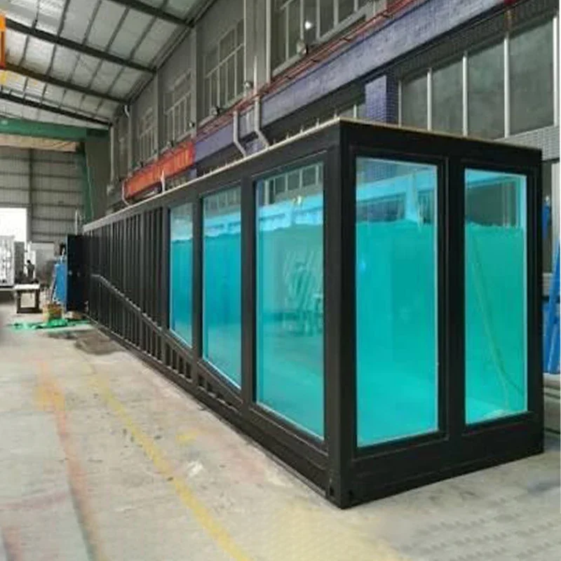 Container Swimming Pool High Quality Custom Prefab Diving Pools Divers Training Big Outdoor Acrylic Window Fiberglass 20ft 40ft