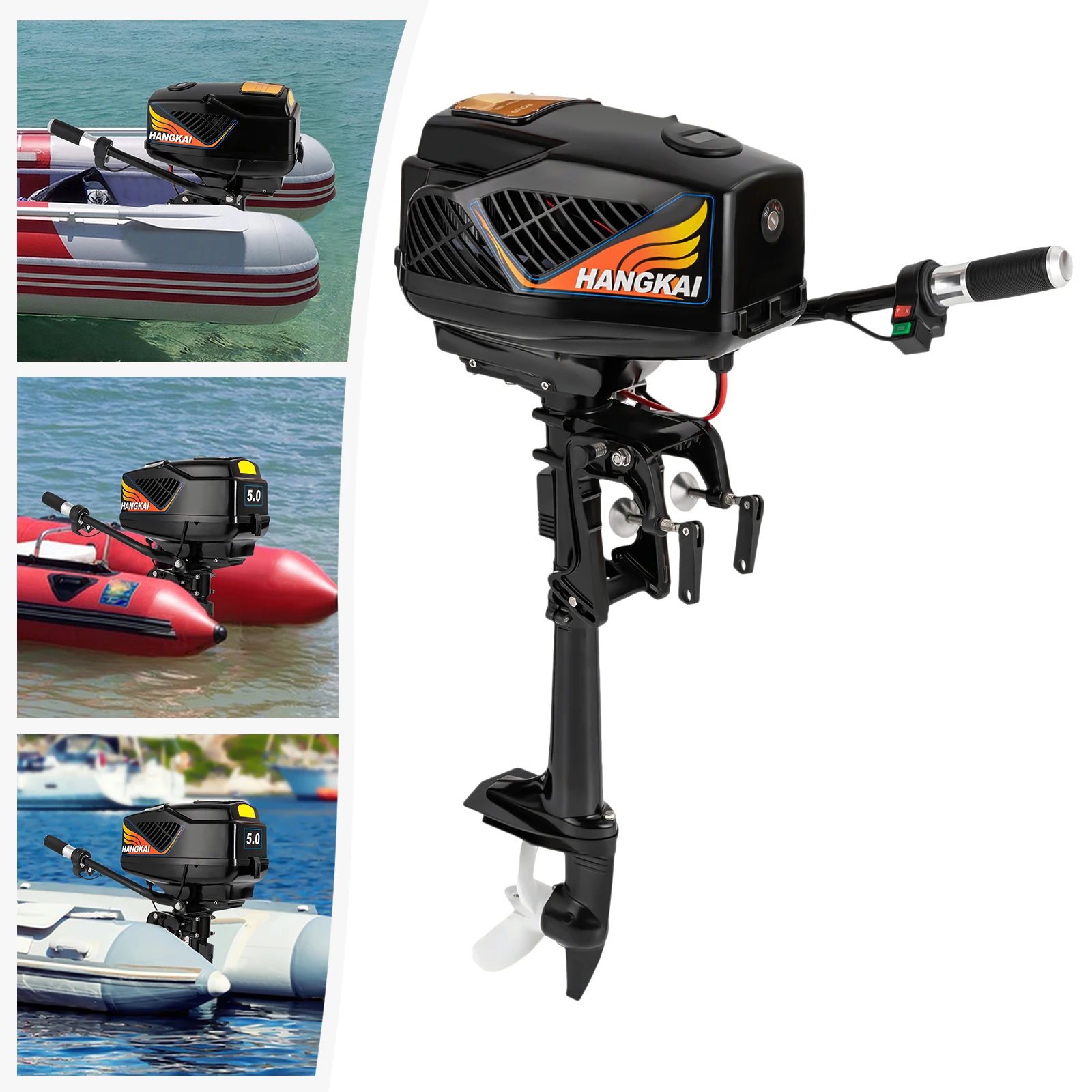 

5HP Outboard Motor Short Shaft 48V Fishing Boat Trolling Engine Electric Outboard Engine 4000RPM