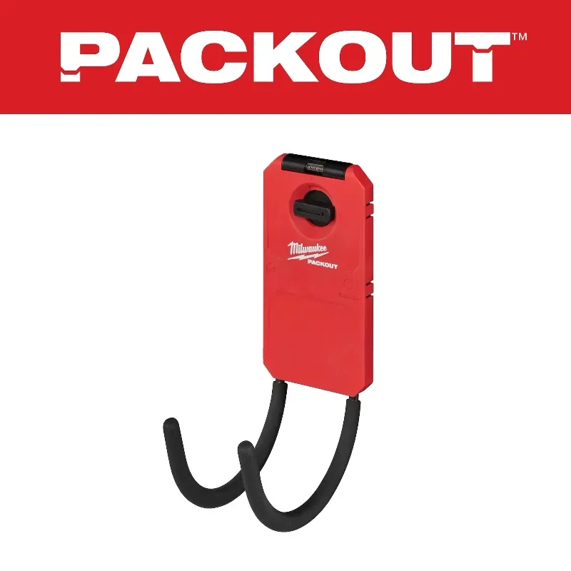 Milwaukee 48‑22‑8331 PACKOUT 6 Inch Curved Utility Hook Metal‑Reinforced Anti‑Slip Rubber Grip Modular Storage Hanger