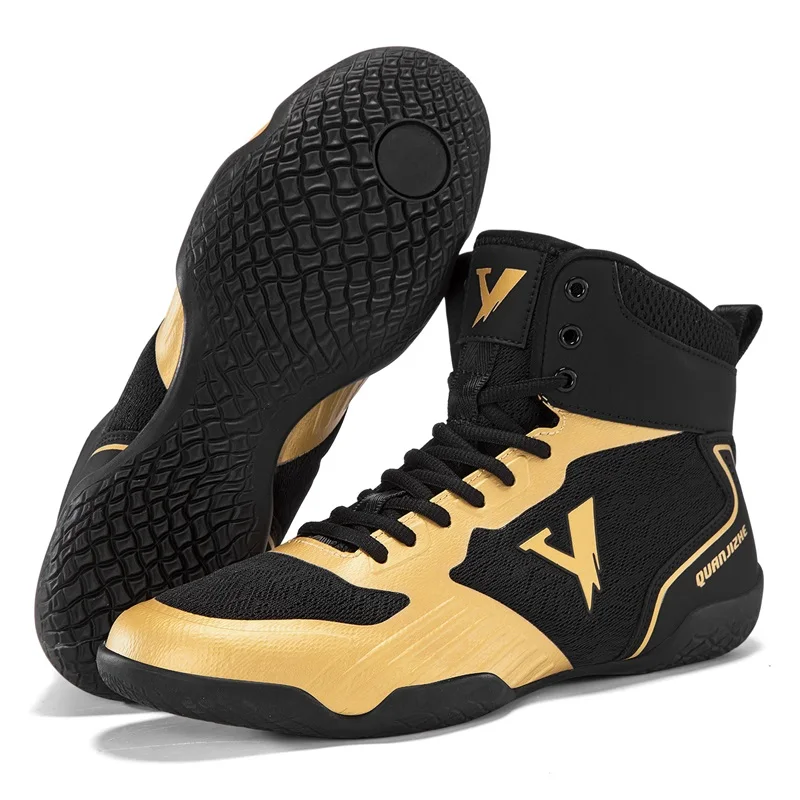 

Designer Brand Wrestling Shoes Mesh Breathable Boxing Shoes Men Hard-Wearing Fighting Shoe High Top Gym Training Shoe For Men