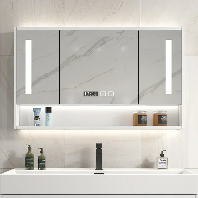 Modern Vanity Sets Cabinets Fogless Smart Backlight Aesthetic Bathroom Cabinets Kitchen Bedroom Mobile Bagno Mirrored Furniture