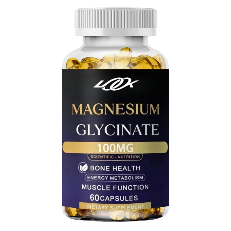 Magnesium Glycine - Highly Absorbent Magnesium Supplement, 60 capsules for muscle relaxation