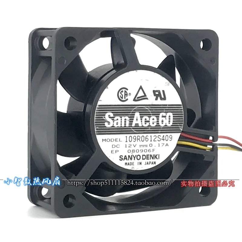 

ORIGINAL 109R0612S409 12V 0.17A 6025 60*60*25mm NEW COOLING FAN RADIATOR
