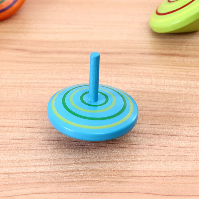 4Pcs  Colorful Stripe Wooden Gyro Toys for Boys Girls Birthday Gifts  Funny Desktop Spinning Top Kids Adult Relief Stress Games