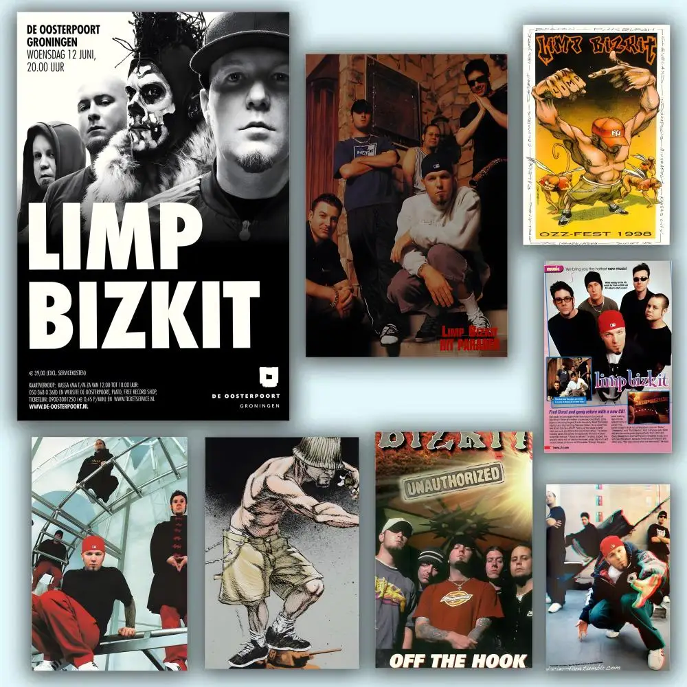 L-Limp Band Bizkit Painting Calligraphy Fade-Resistant Wall Art Print, Vibrant Non-Sticky Decor Poster For Home Bar,