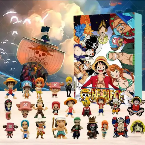 One Piece Jul Adventskalender Halloween Presentförpackningar 24 Dagars Nedräkning Överraskning PVC Dekoration Leksaker Barn Julklappar 8 best sales caja one piece - №3