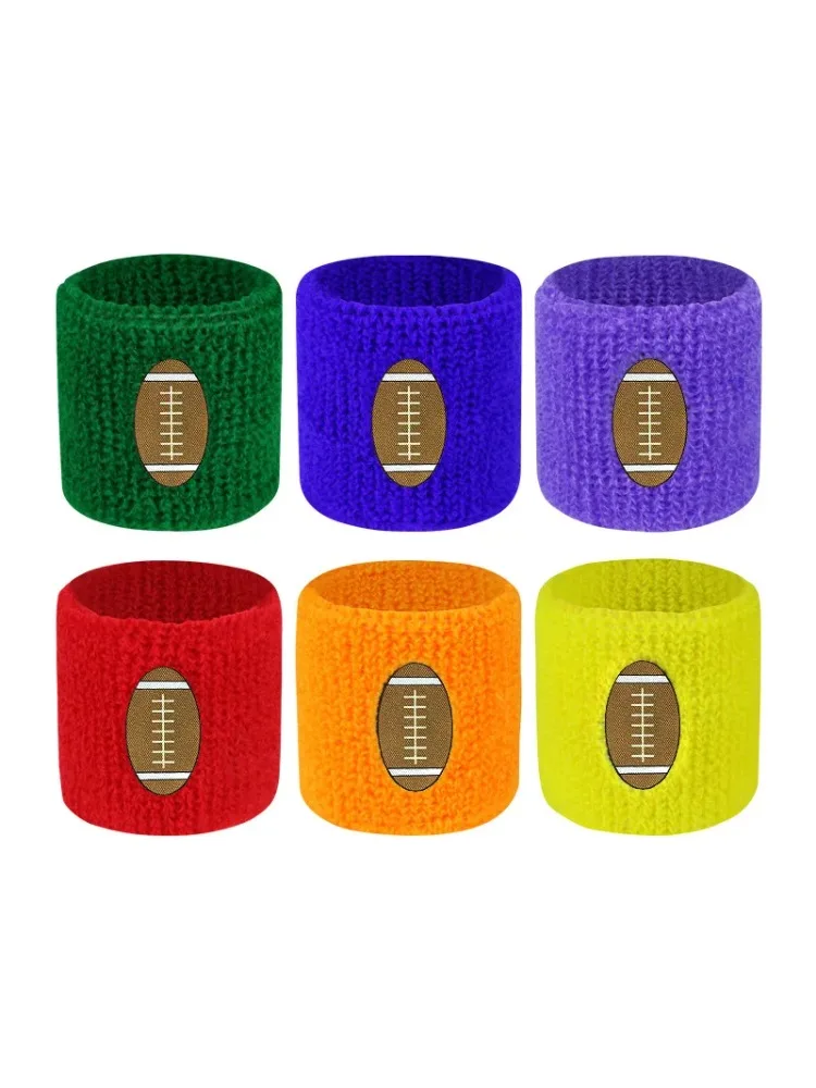 Bracelets de sport pour enfants, 6 pièces, colorés, en coton, bandeau anti-transpiration pour enfants, protection du poignet, football, basket-ball, Tennis, garçon et fille