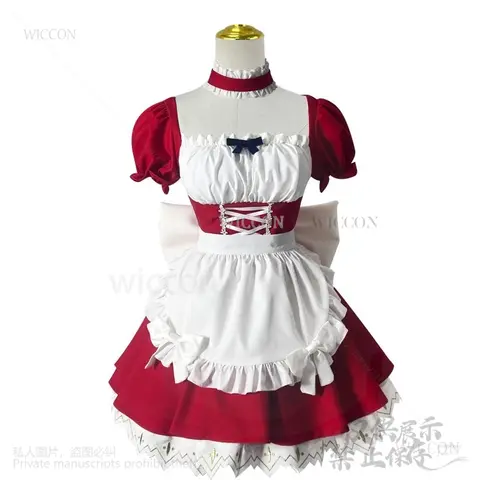 10 best sales röd hembiträdesklänning - №3