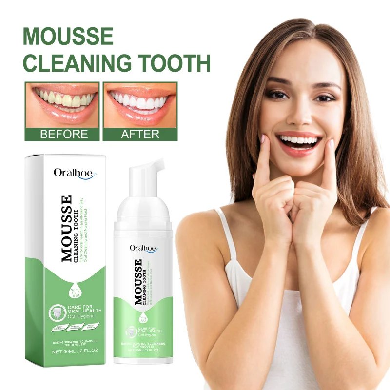 

Teeth Whitening Foam Toothpaste-Deep Cleaning For Tartar & Stains, Gum Care, Portable Press-Type For On - The - Go Oral Hygiene