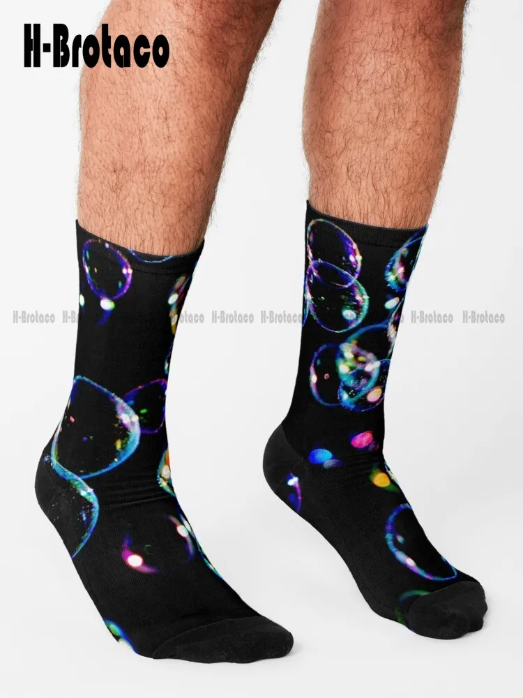 Soap Film Bubbles Socks Bulk Socks Comfortable Best Girls Sports Harajuku Gd Hip Hop Cartoon Teen Youth Socks 360° Digital Print