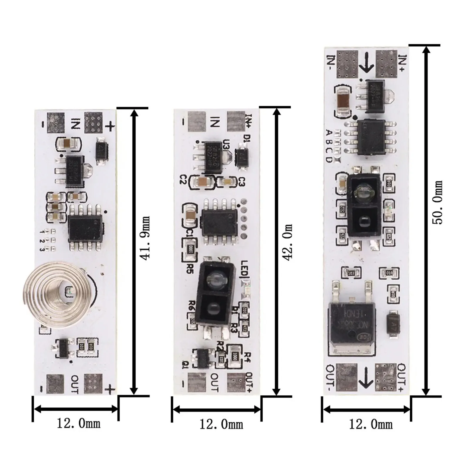 2pcs Short Distance Scan Sensor Hand Wave Sensor Switch Control Module LED Light for Cabinets Wardrobes Shoe Racks 5V-12V-24V