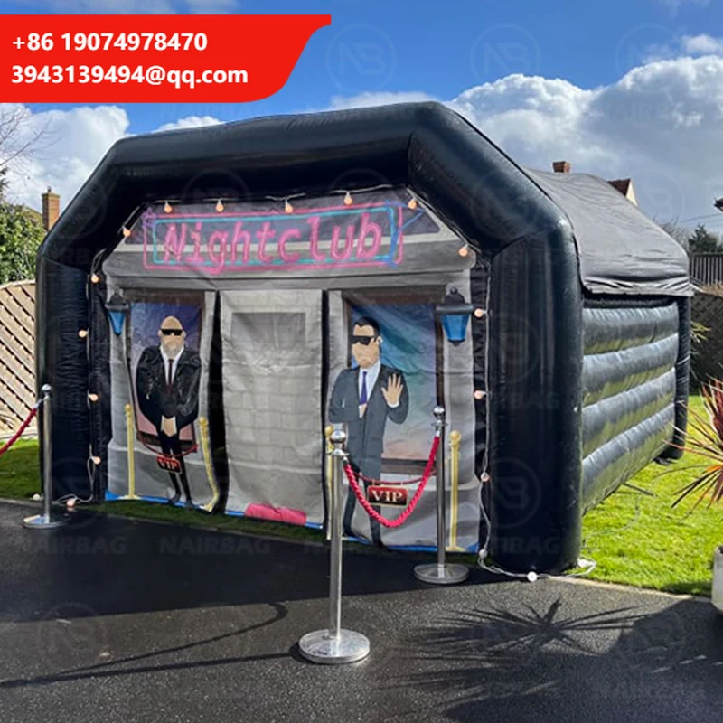 

Custom Black Backyard Inflatable-nightclub Tent Large 20ft Portable Party LED Lighting Inflatable Disco Nightclub