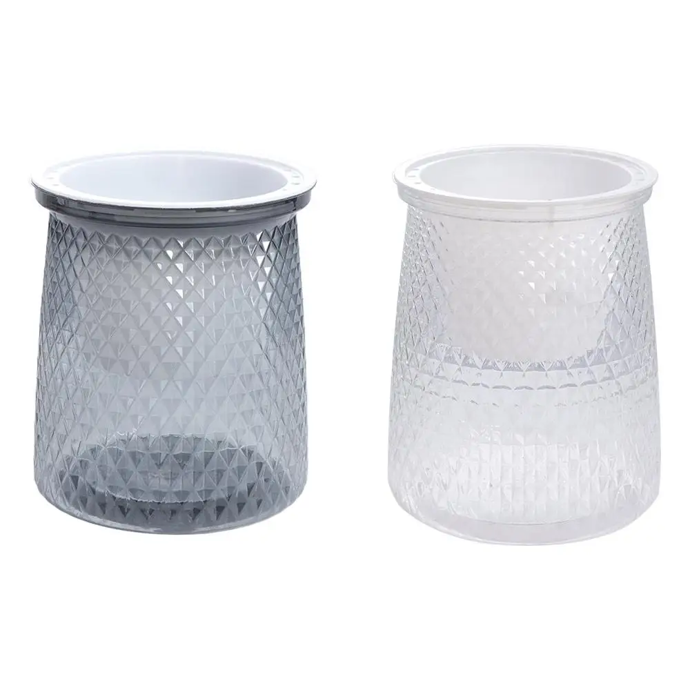 Plastic Self Watering Plant Pot Double-layer Transparent Flower Vase Round Automatic Lazy Potted