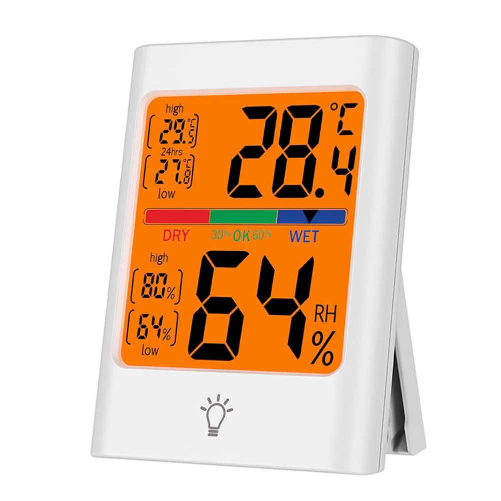 Accurate Temperature Humidity Readings Tools Indoor Temperature Black Hygrometer Magnet Versatile Design Innovative Magnet