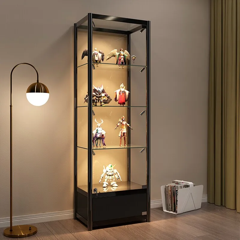 Figure Cabinet Dust-proof Glass Display  Product Collection Commercial Transparent Cabinet Household Small Model