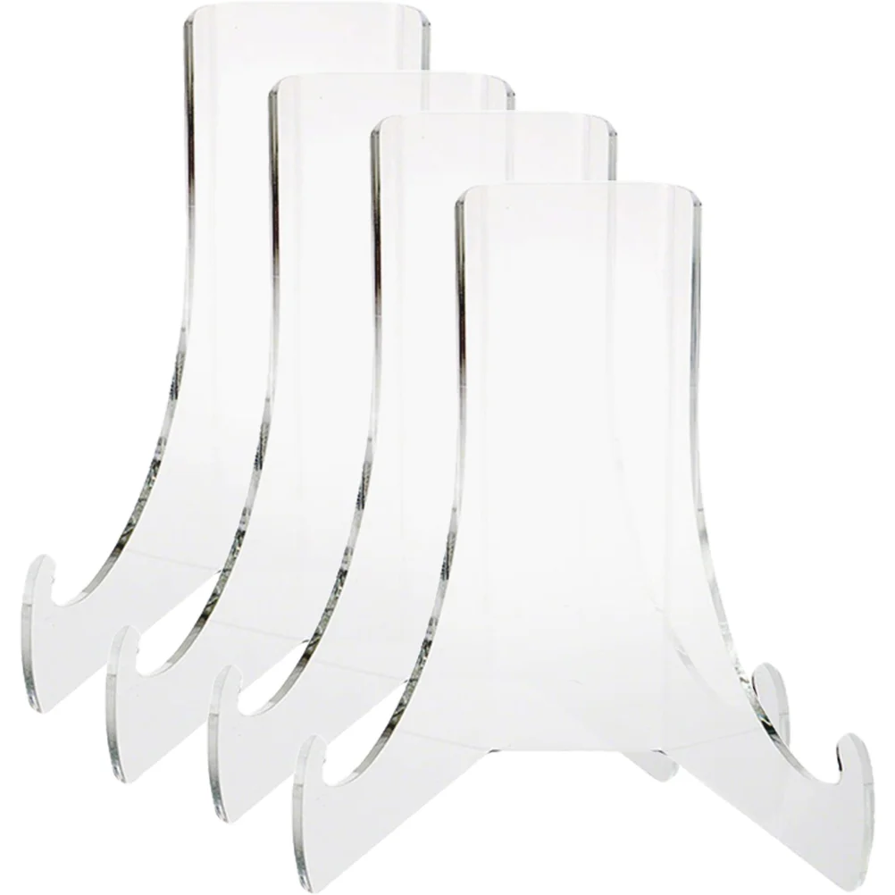 4 Pcs Wedding Transparent Display Stand Decorative Plate Acrylic Table Easel Holder