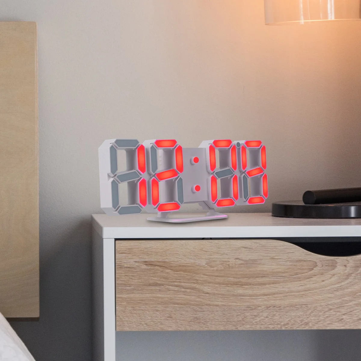 

3 D Clocks Wall Digital for Home Decor Wake Alarm LED Night Light Three-dimensional