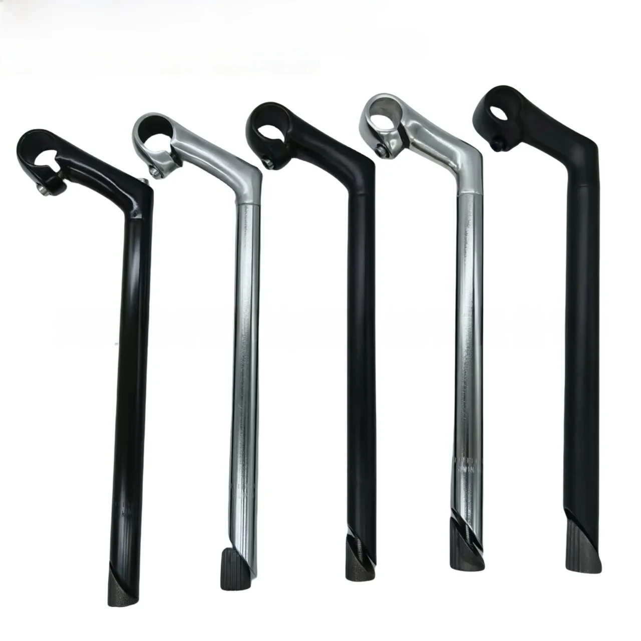 Bicycle Gooseneck Quill Stem, 80mm Reach, 25.4mm Handlebar Clamp, 22.2mm/25.4mm x 300mm Steerer Tube, Aluminum Alloy,Replacememt