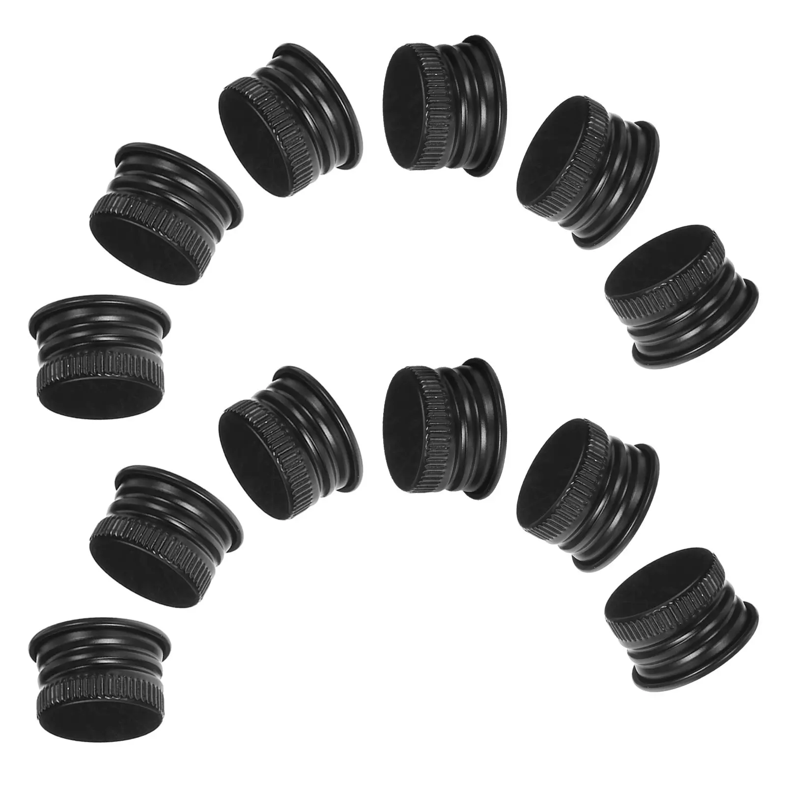 100Pcs Aluminum Screw Lids Leak Proof Bottle Caps Airtight Threaded Sealing Replacement for Glass Storage Bottles Juice Cups