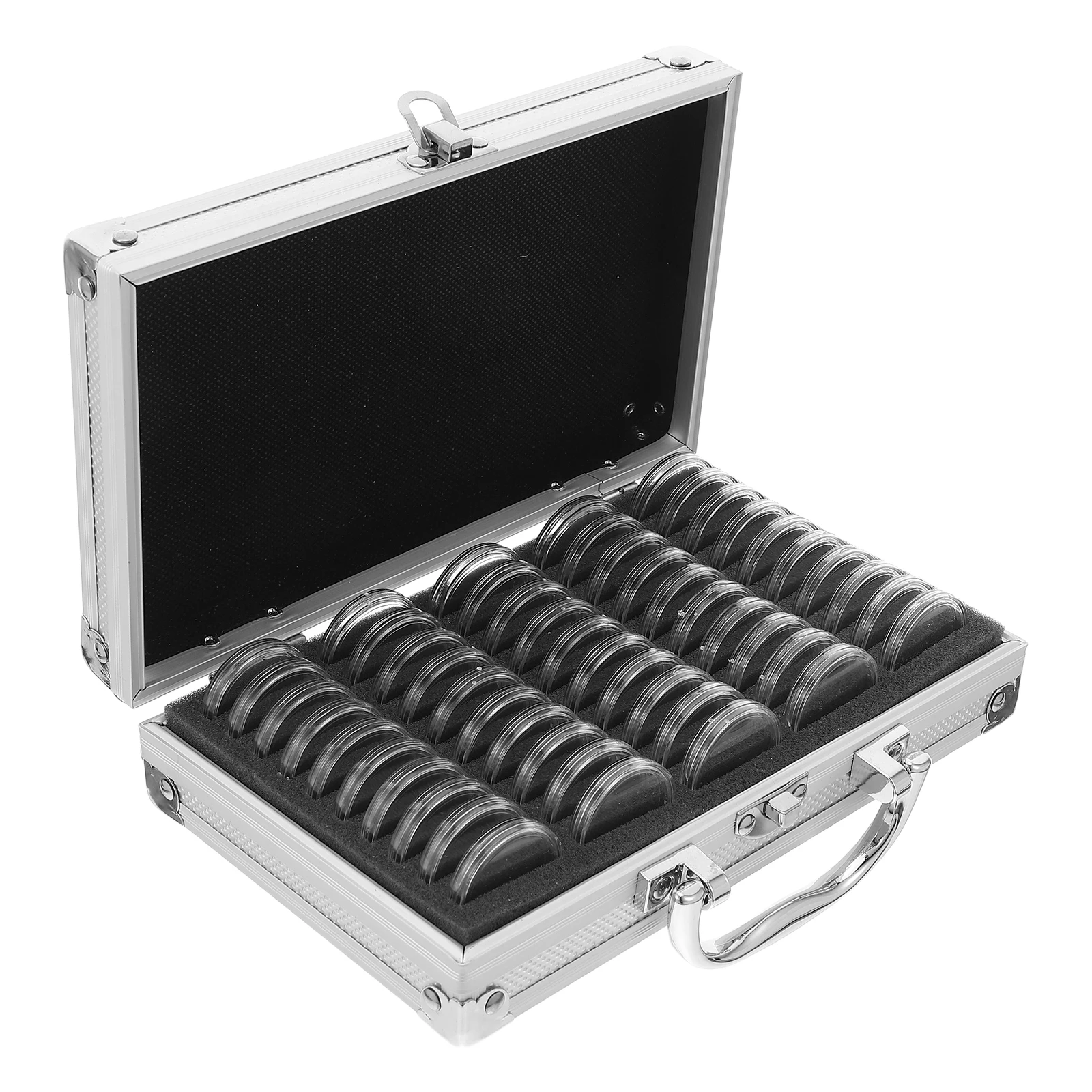 Coin Collection Box Storage Badge Display Frame Holder Metal Cover Case MDF Organizers and