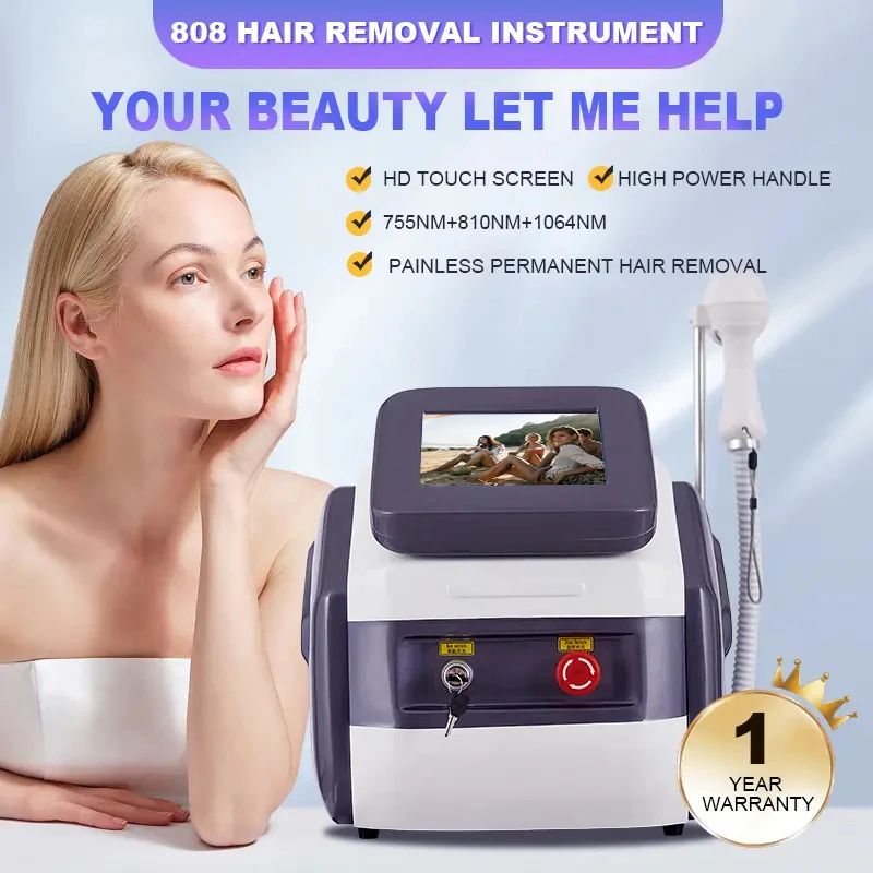 Diode Laser 808nm Hair Removal Machine 3 Wavelength 755 1064 808 Triple Depilacion Laser Ice Titanium