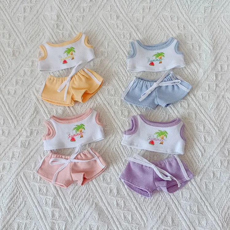 

15/17cm Labubu II Idol Doll Clothing - Shirt & Cargo Pants Set, Pose Party Accessories, DIY Handmade Themed Decorations