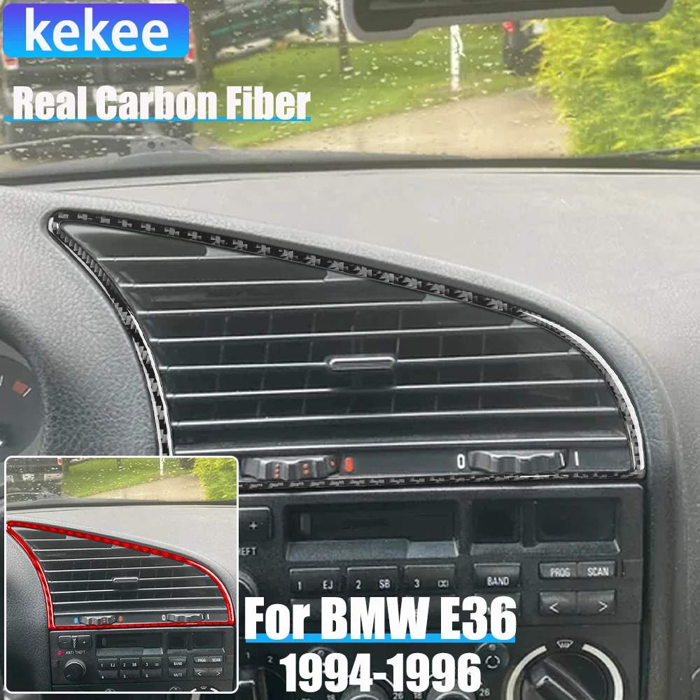 

Настоящие автомобильные аксессуары из углеродного волокна, накладка на вентиляционное отверстие водителя, мягкая наклейка для BMW E36 3 серии/M3 1994 1995 1996