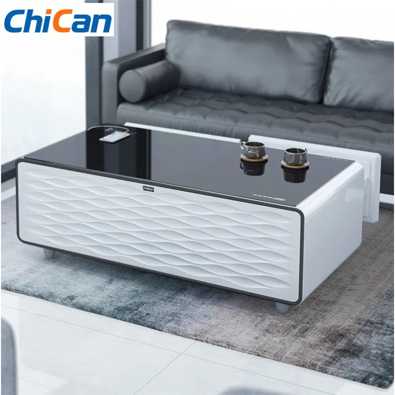 

【Hot】Customized Double Door Mini Refrigerator Storage Room Multifunctional Refrigerator Living Room Furniture Smart Coffee Table