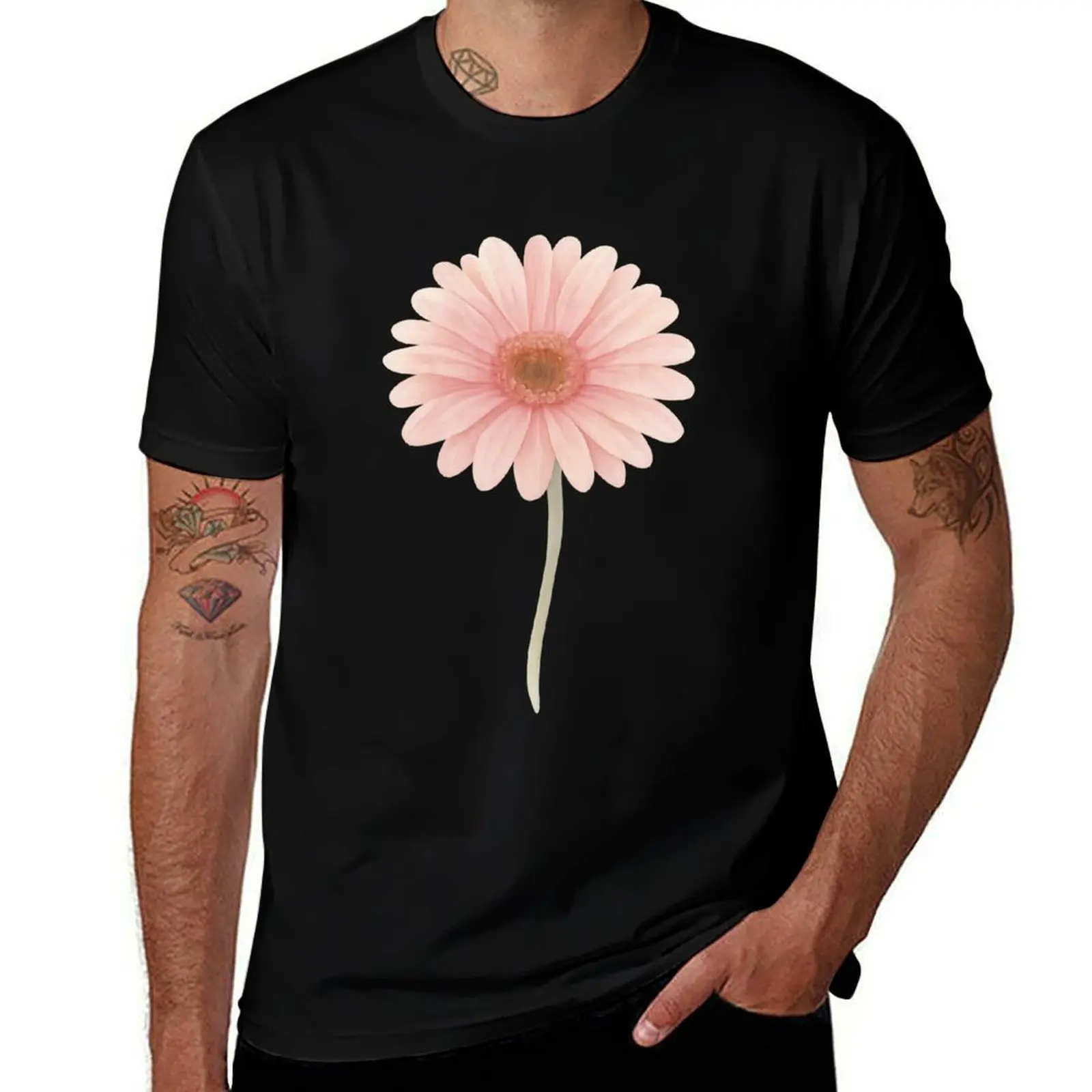 

Minimalist Pink Gerbera Flower – Transparent Background Sticker T-Shirt basketball graphic tees blacks t shirts for men pack