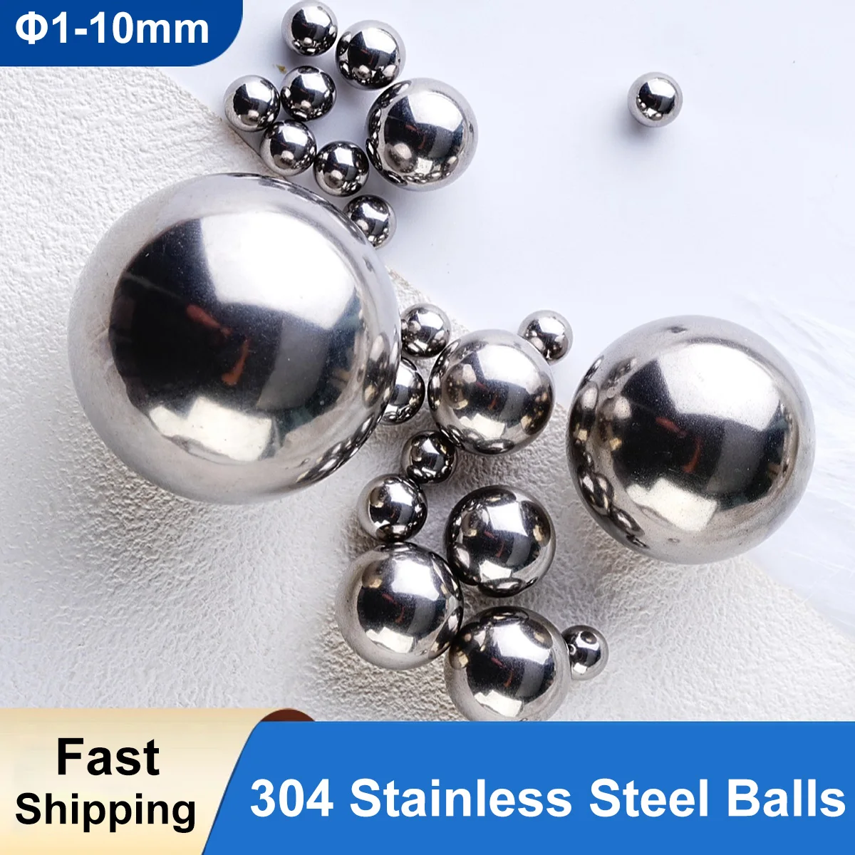 304 bolas de acero inoxidable diámetro 1 1,5 2 2,5 3 3.175 3,5 3,969 ~ 10mm rodamiento de precisión liso sólido rodamiento de bolas de acero cuentas de rodillos