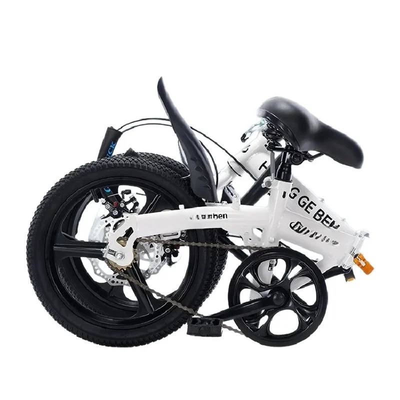AliExpress NONE Folding Bicycle 16 Inch Adult Variable Speed Student Bicycle Men's and Women's Ultra-light Small Pedal Leisure Travel Bike