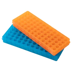 Rack de tubo de centrífuga de plástico, 2 lados, 60 furos, suporte para tubos de ensaio de laboratório, rack de 0.5ml/1.5ml, suporte para frascos de centrífuga, 1 peça