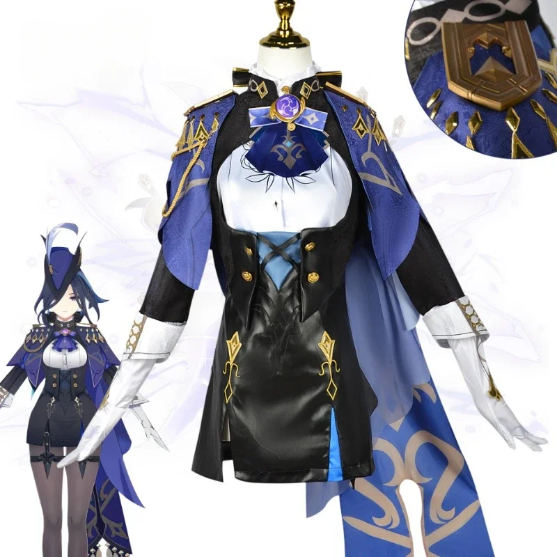 

Game Genshin Impact Clorinde Cosplay Costume Fontaine Full Set Outfits for Halloween Anime Role-Playing Party and Themed Events