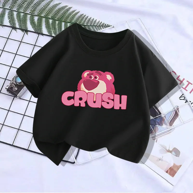 Children Clothes girl Summer Cute Lotso T-shirt Baby Boys Cartoon Tshirts Toddler Girls Lots-o\'-Huggin\' Bear Short Sleeve ﻿