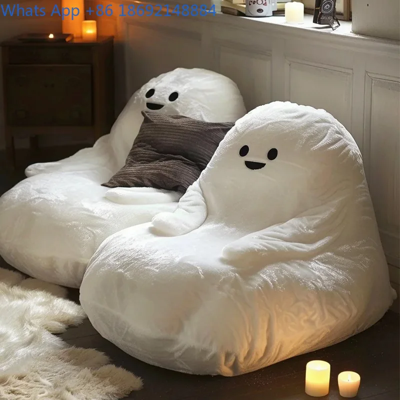 Castle Ghost Cream Style Lazy Sofa Bedroom Living Room Leisure Single Sofa Reclining Sleeping Single Chair