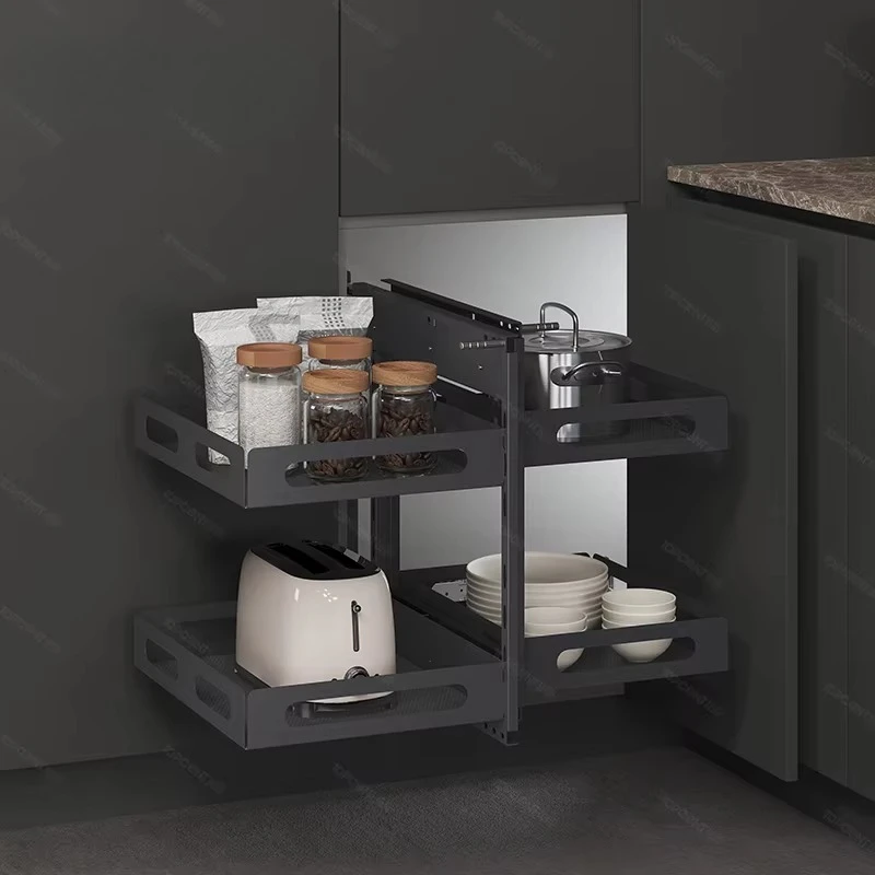 

TOPCENT Basket Drawers Kitchen Corner Basket Magic Corner for Kitchen Cabinet
