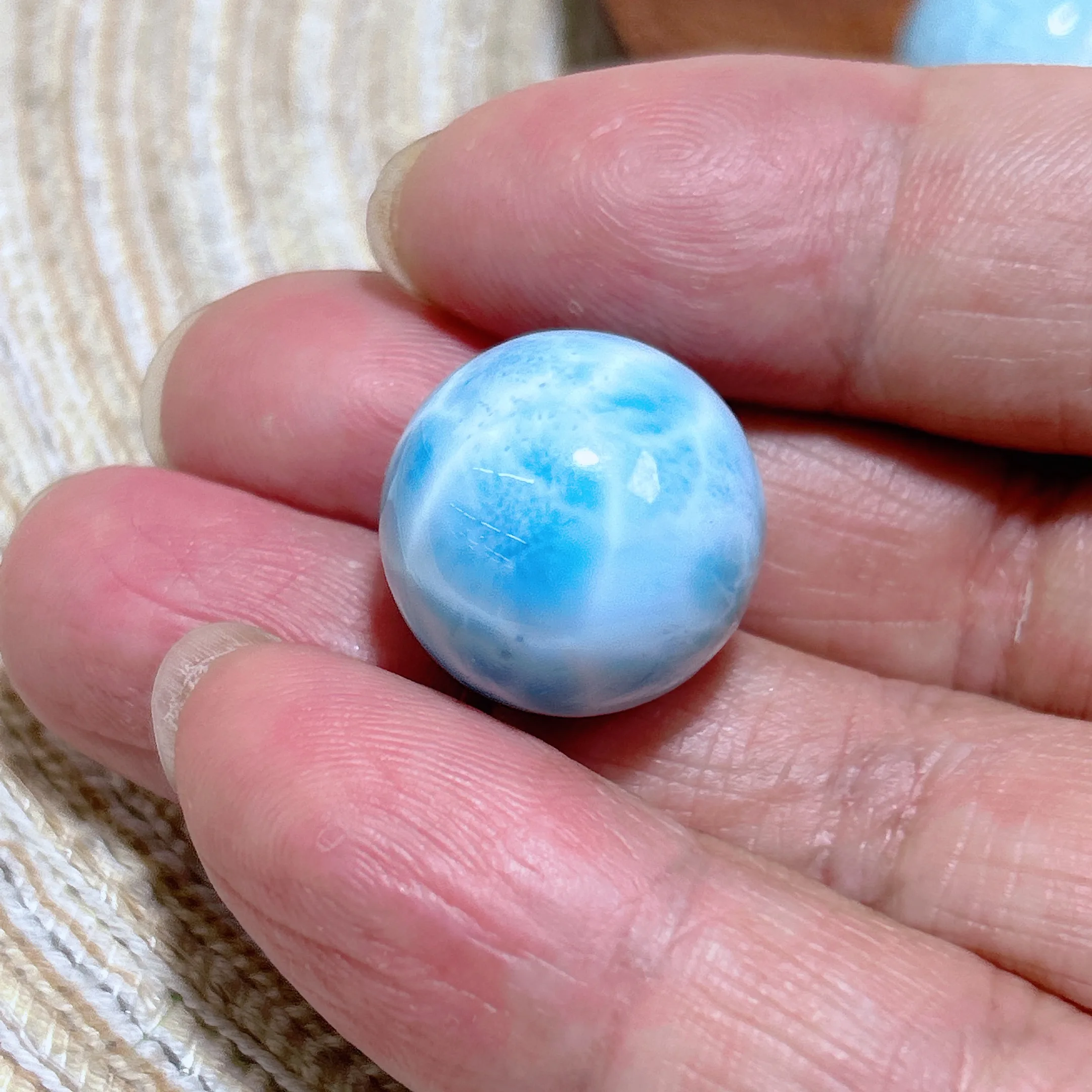 Natural Crystal Larimar Mini Sphere Gemstones Polished Energy Reiki Ore Ornament Healing High Quality Home Decoration Room Decor